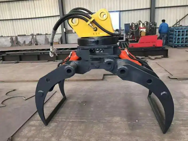 What is the excavator gripper's function?